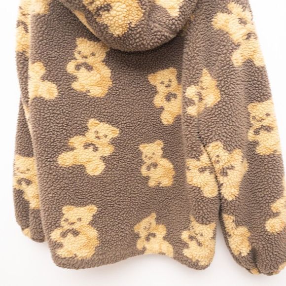 Aelfric Eden Teddy Bear Print Sherpa Hoodie Jacket Size Small - Picture 11 of 11